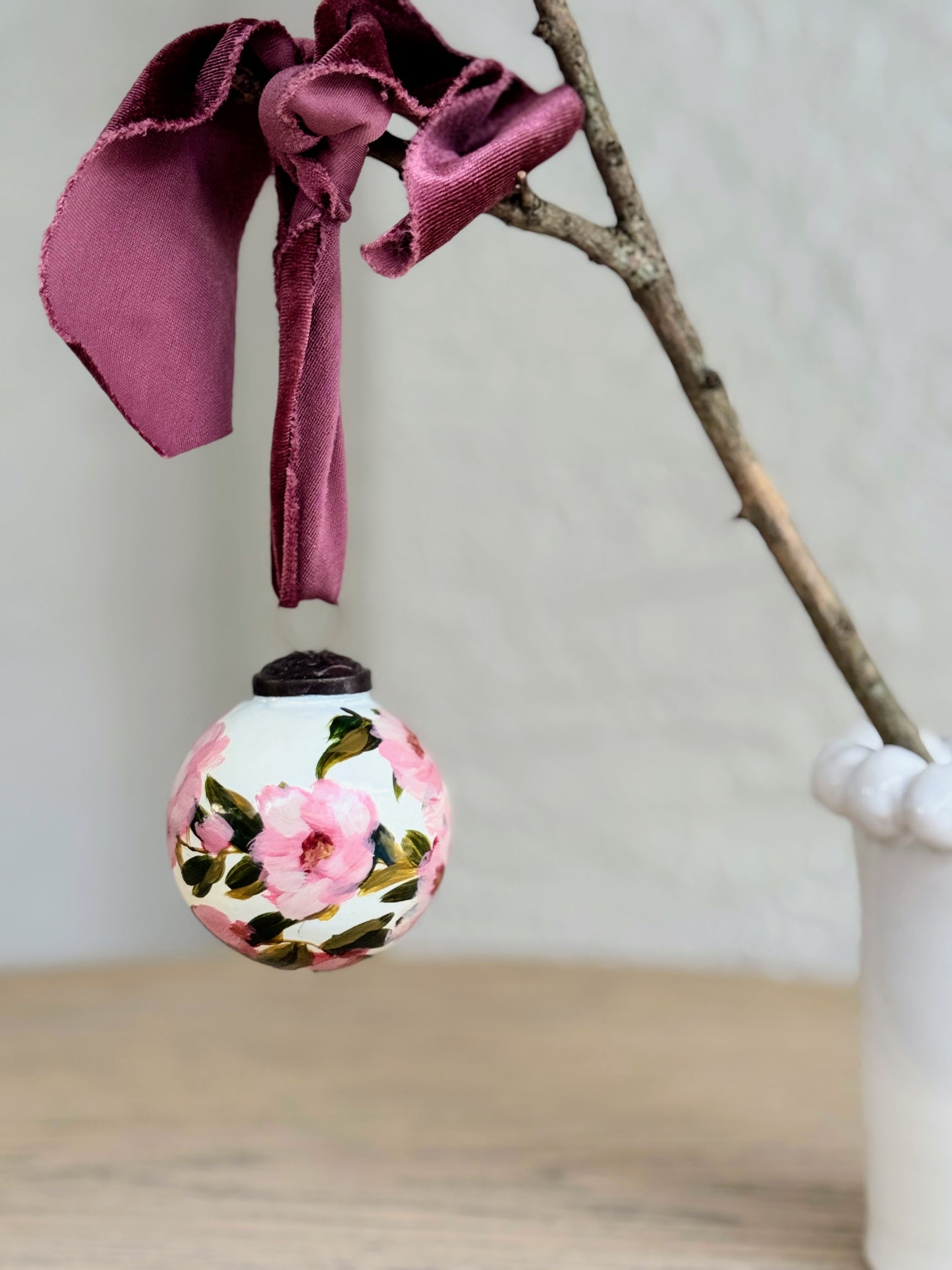 peony ~ rose ~ forget-me-nots ornaments ( set of 3)
