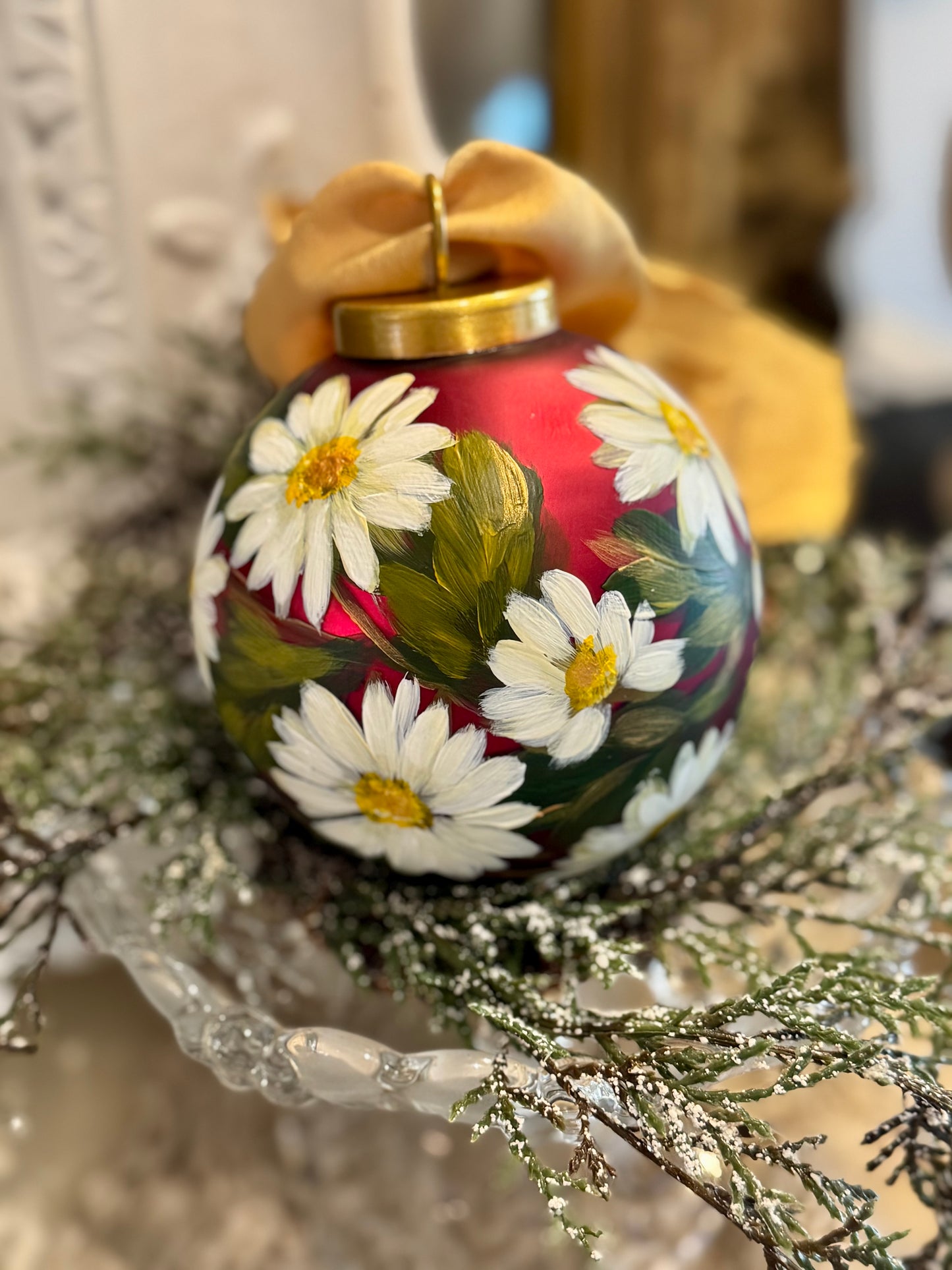 White Daisy Ornament