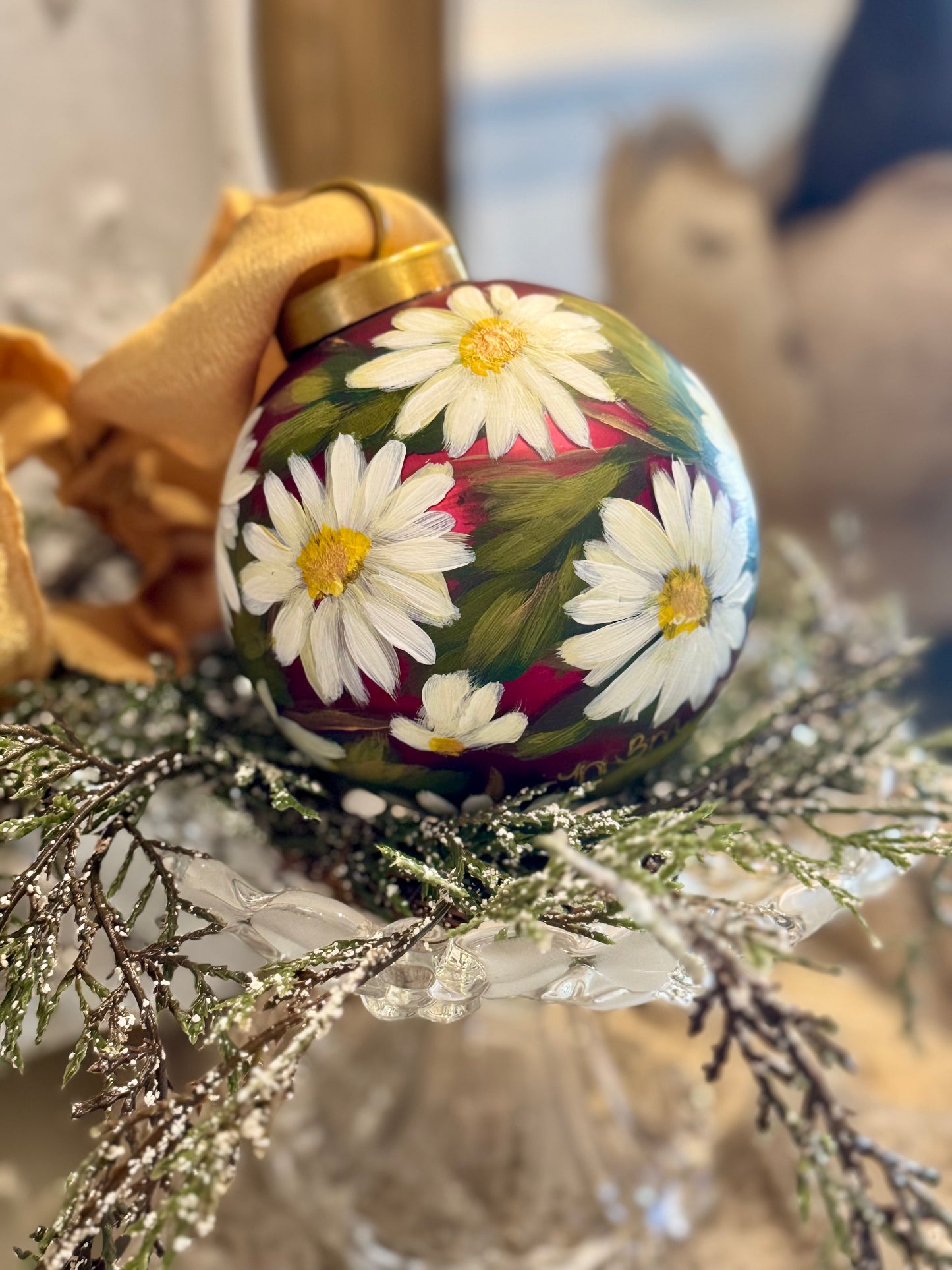 White Daisy Ornament