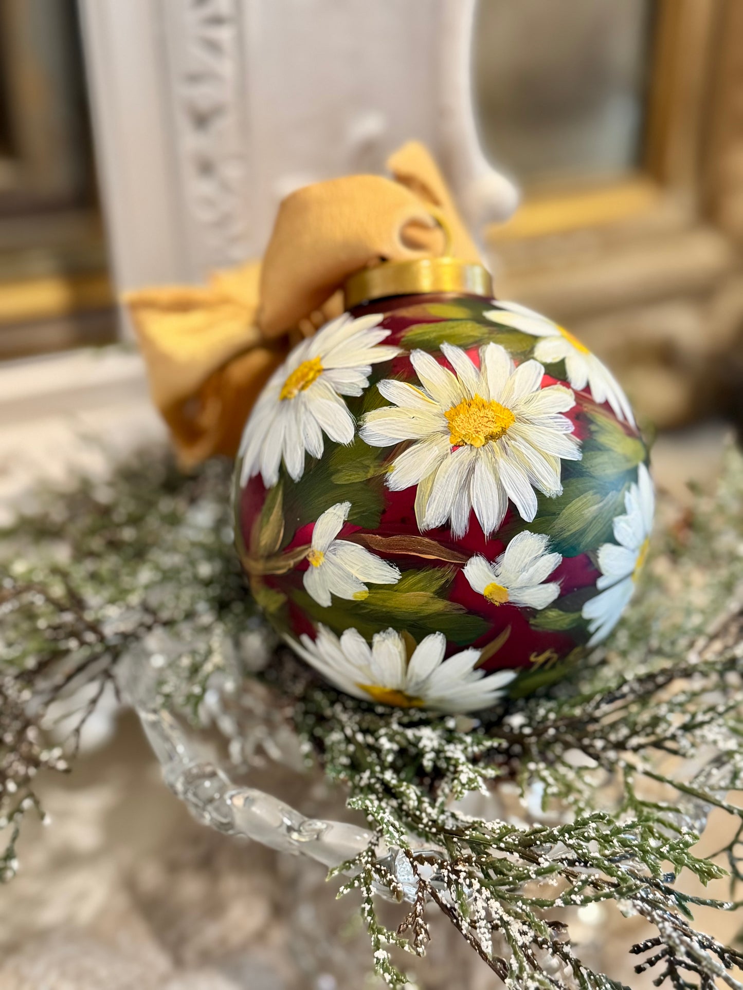 White Daisy Ornament