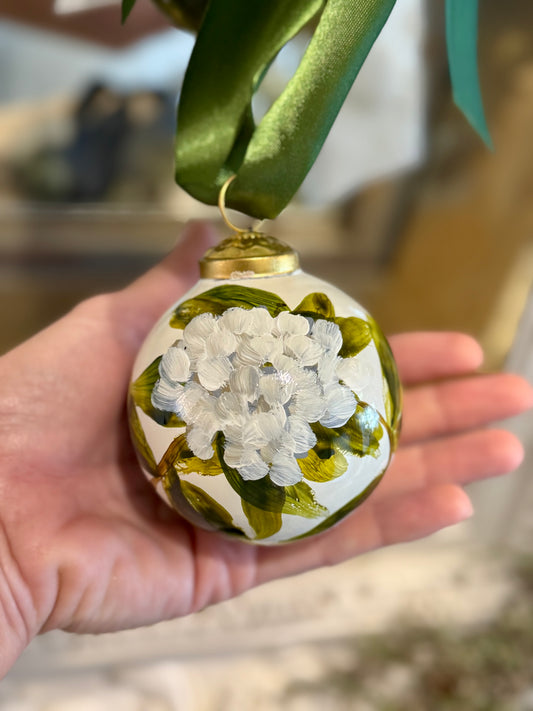 White Hydrangea Ornament - A