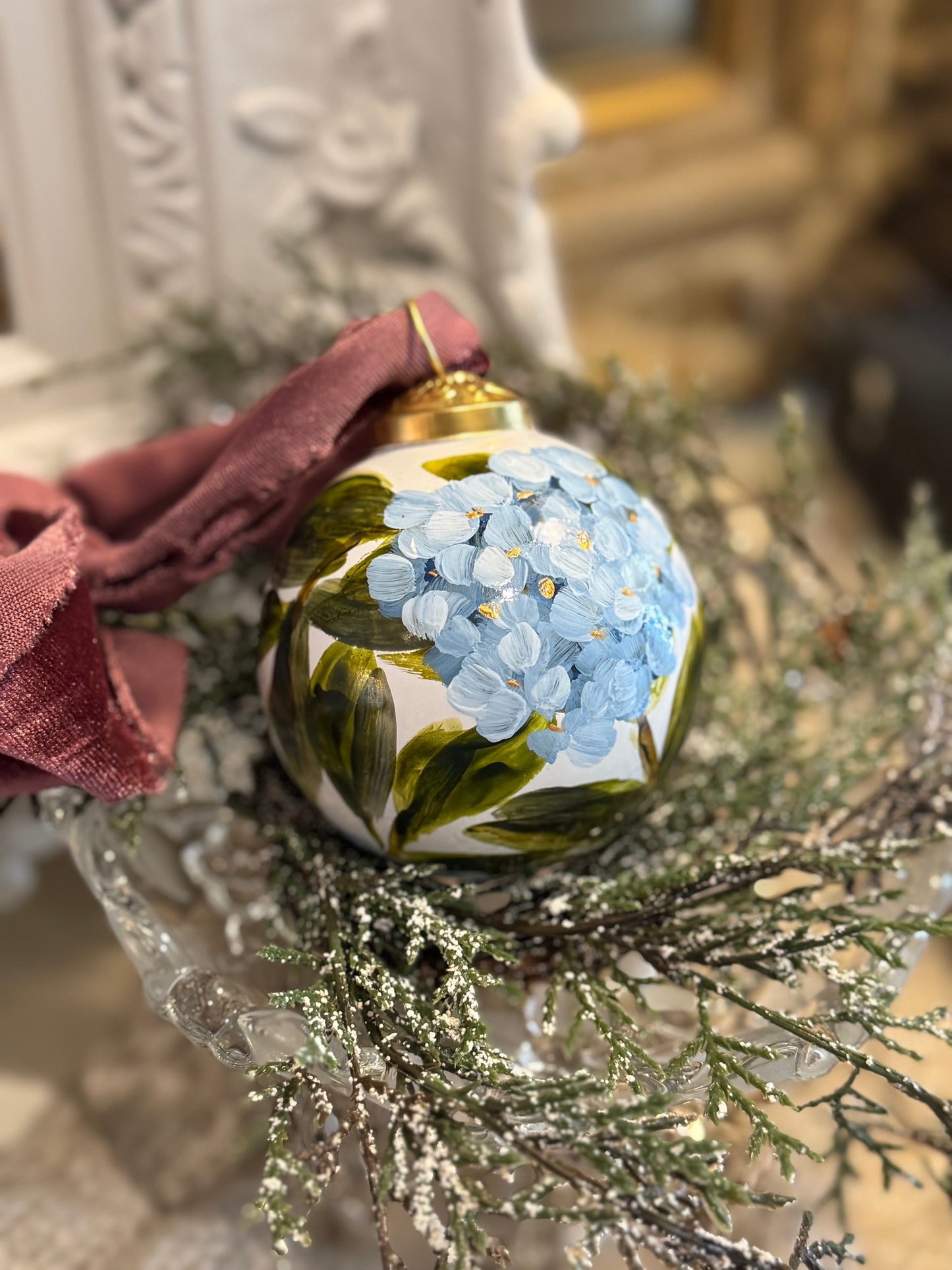 Blue Hydrangea Ornament