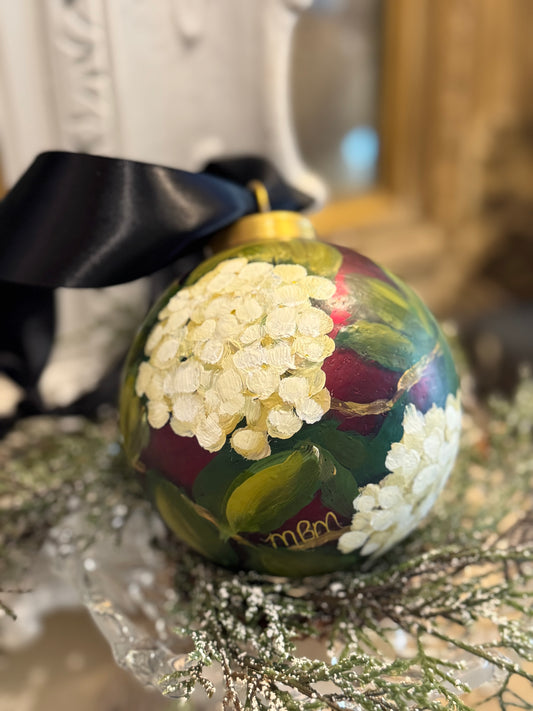 White Hydrangea Ornament - C